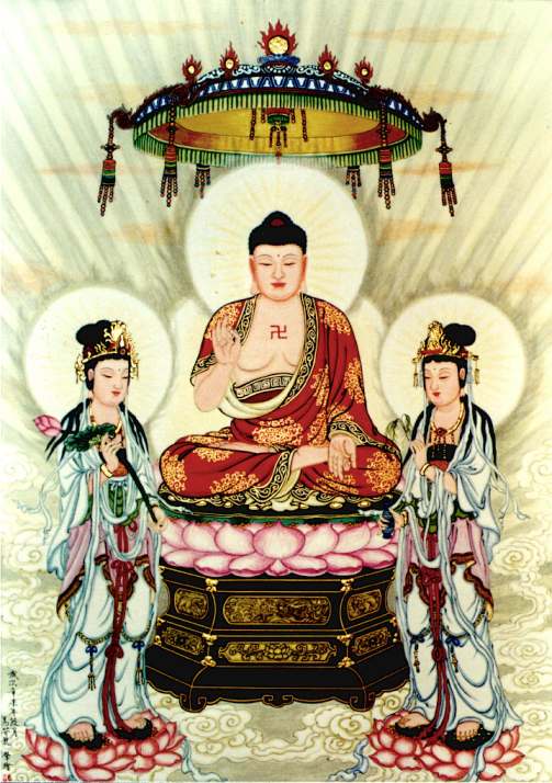 Mahastamaprapta 大势至菩萨 - Amitabha Buddha 阿彌陀佛 - Gwan Shr Yin Bodhisattva 大悲觀世音菩薩