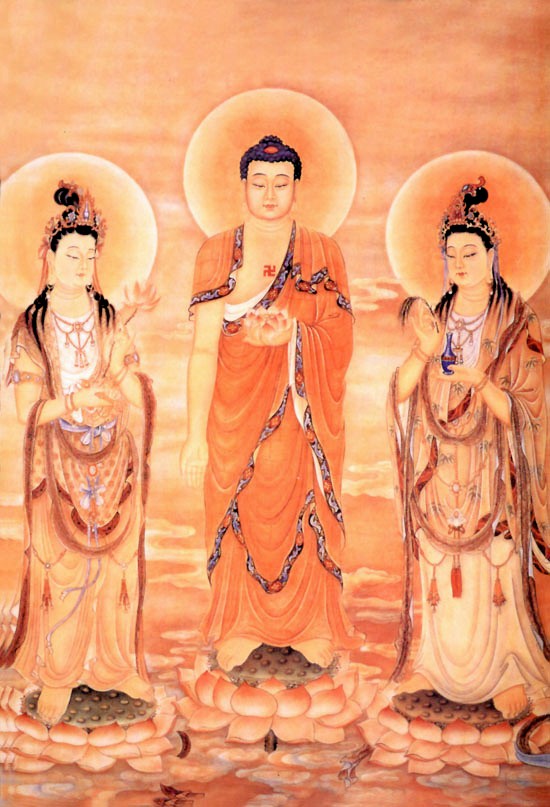 Mahastamaprapta 大势至菩萨 - Amitabha Buddha 阿彌陀佛 - Gwan Shr Yin Bodhisattva 大悲觀世音菩薩